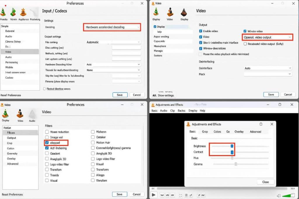 vlc settings video output