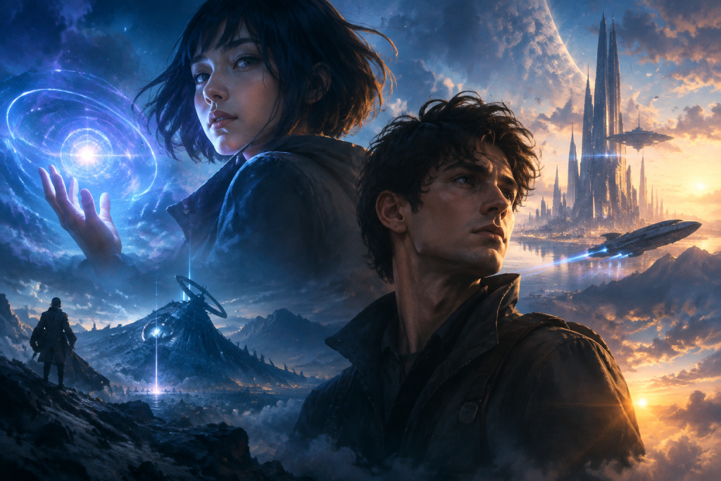 AI-generated Sci-Fi editorial illustration